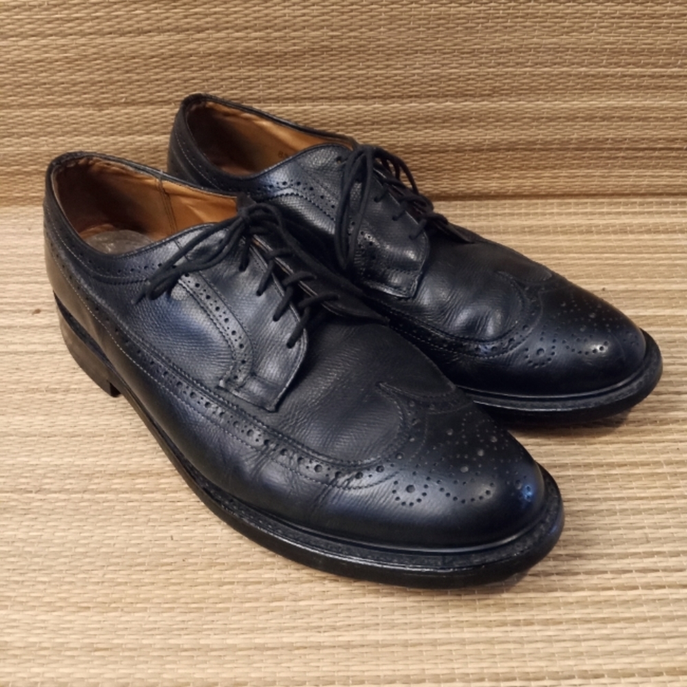 Daniel Forbes men's 12 11 Essex black leather Oxford wingtip dress shoes vintage